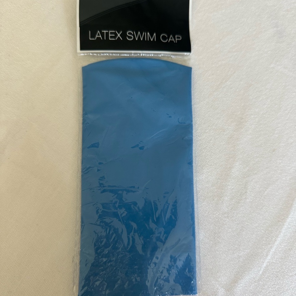 Kids Blue Latex Swim Cap